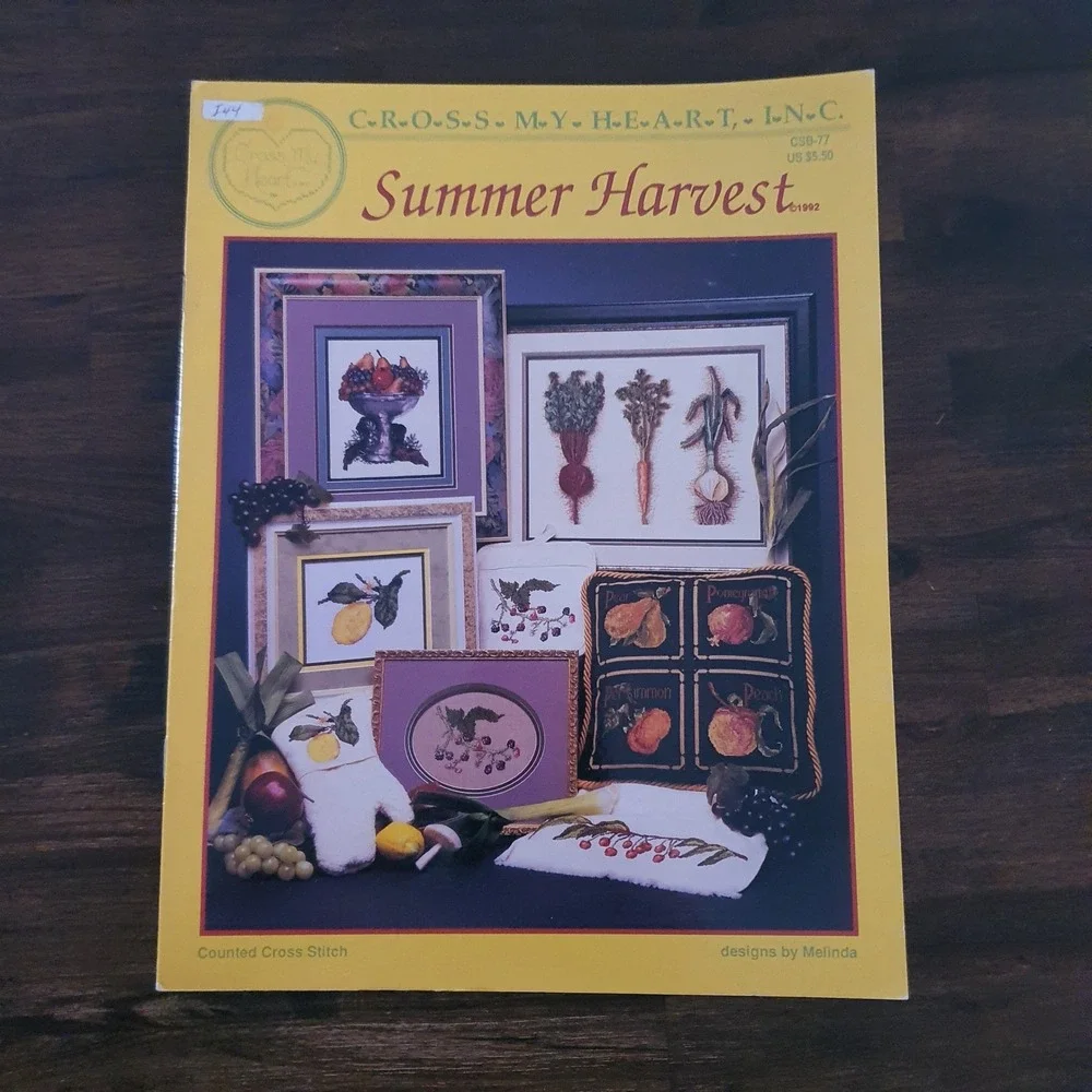Cross Stitch‎ Pattern Books Della Robbia Summer Harvest Fruit Vegetable Vintage